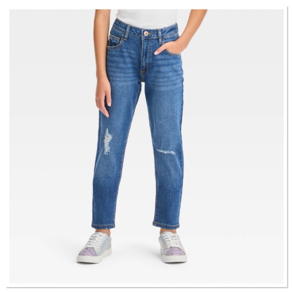 Girl’s High Rise Tapered Cropped Jeans Art Class